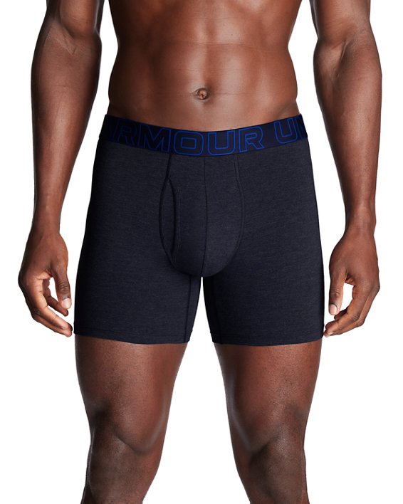 Men's UA Performance Cotton 6" 3-Pack Boxerjock® in Black image number 0